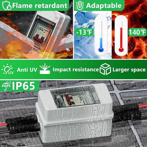 Solar DC Dischonnect Switch 16 AMP 500V DC Breaker Miniature Circuit مع مربع مقاوم للماء IP65 لـ PV stystem و RV و Solar في الهواء الطلق in Kuwait