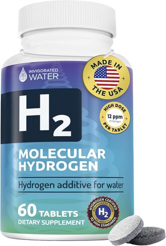 Invigorated Water - Hydrogen Water Tablets with Magnesium, 60 Servings - H2 Supplements Support Normal Energy, Brain, and Cognitive Health, Non-GMO & Gluten Free in Kuwait