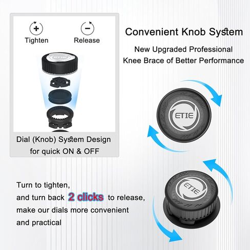 Kuangmi Knob Knee Brace for Pain Relief, Knee Support with Patella Gel Pad & Side Stabilizers, Compression Knee Sleeve for Workout, Arthritis, Joint Pain, Meniscus Tear (Black,Left,Large,Single) in Kuwait