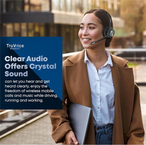 TruVoice BT75 Premium Wireless Headset with V5.2 USB Dongle | Noise Suppression Speakers and NC Microphone | Fast Charging with 22 Hour Continous Talk Time - Connects with 2 Devices Simulataneously in Saudi Arabia