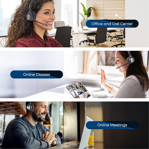 TruVoice BT75 Premium Wireless Headset with V5.2 USB Dongle | Noise Suppression Speakers and NC Microphone | Fast Charging with 22 Hour Continous Talk Time - Connects with 2 Devices Simulataneously in Saudi Arabia
