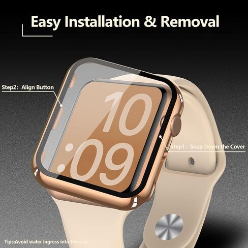 JULK [2 Pack] Case with Tempered Glass Screen Protector for Apple Watch 10 (2024) 46mm, Slim Guard Bumper with HD Glass, Full Coverage Hard PC Protective Cover for iWatch Series 10 46mm, Transparent in Kuwait
