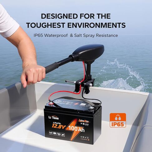Litime 12V 100ah OBM Bluetooth LifePo4 بطارية مع حماية منخفضة الإيقاع ، مجموعة 31 بطارية الليثيوم ، 100A BMS ، كحد أقصى. 15000 دورة ، مثالية للتصيد المحركات ، RVs ، القارب ، البحرية ، خارج الشبكة in Kuwait