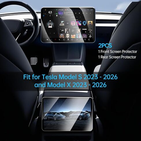 Screen Protector for Tesla Cybertruck 2024 2025 with Alignment Kit, Front Back Tempered Glass Touch Screen Protective for Center Console Dashboard 9H Hardness Anti Glare Fingerprint HD Clear in Kuwait