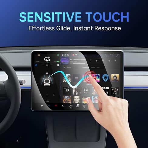 Screen Protector for Tesla Cybertruck 2024 2025 with Alignment Kit, Front Back Tempered Glass Touch Screen Protective for Center Console Dashboard 9H Hardness Anti Glare Fingerprint HD Clear in Kuwait