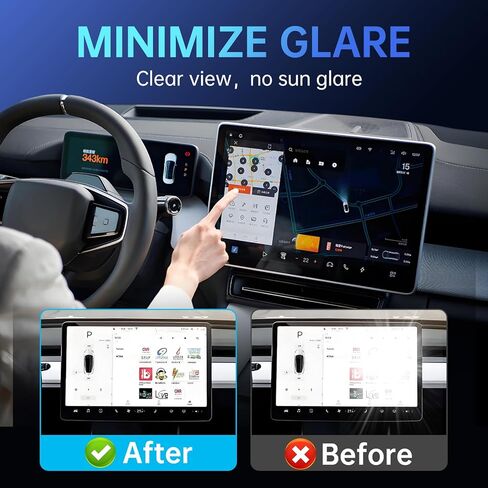 Screen Protector for Tesla Cybertruck 2024 2025 with Alignment Kit, Front Back Tempered Glass Touch Screen Protective for Center Console Dashboard 9H Hardness Anti Glare Fingerprint HD Clear in Kuwait