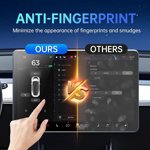 Screen Protector for Tesla Cybertruck 2024 2025 with Alignment Kit, Front Back Tempered Glass Touch Screen Protective for Center Console Dashboard 9H Hardness Anti Glare Fingerprint HD Clear in Kuwait