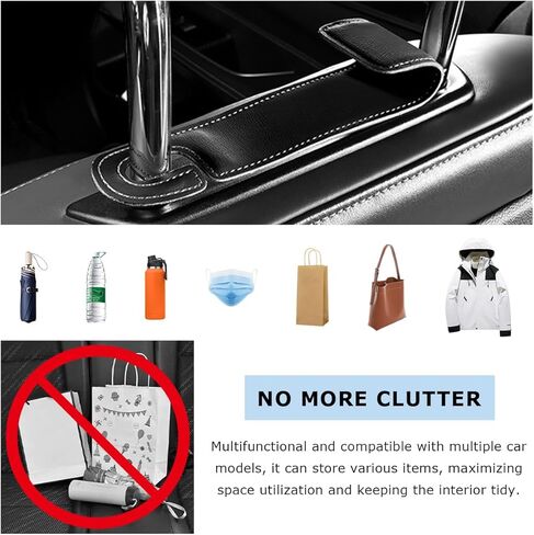 2 PCS Car Seat Headrest Hooks, Microfiber Leather Hanger Holder Hook for Hanging Purse and Bag, Universal Vehicle Back Seat Organizer Hook for Grocery Bag Handbag Coat (Black) in Kuwait