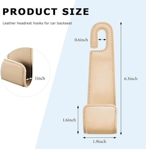 2 PCS Car Seat Headrest Hooks, Microfiber Leather Hanger Holder Hook for Hanging Purse and Bag, Universal Vehicle Back Seat Organizer Hook for Grocery Bag Handbag Coat (Black) in Kuwait