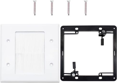 Single Gang Wall Plate Cable Pass Through for Low Voltage Wires with Bracket,Single Gang for In-Wall Cable Management,Cord Hider for Wall Mount TV,1 Packs in Saudi Arabia