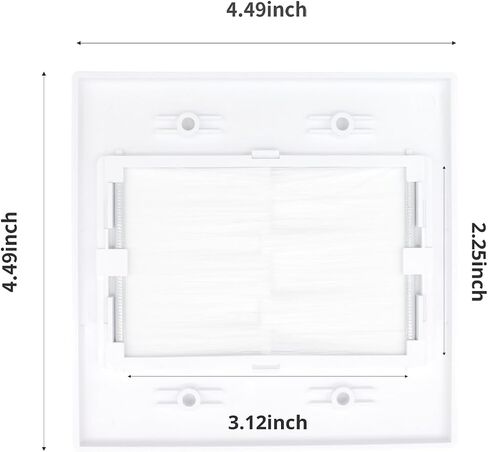 Single Gang Wall Plate Cable Pass Through for Low Voltage Wires with Bracket,Single Gang for In-Wall Cable Management,Cord Hider for Wall Mount TV,1 Packs in Saudi Arabia