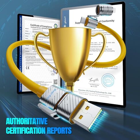 4 in 1 Multi USB Charging Cable 240W Compatible with iPhone iPad Galaxy MacBook Tablets and More, Fast Charging Charger Cord USB A to USB C to USB C, Chubby Cable - (1Pack, 5FT) in Kuwait