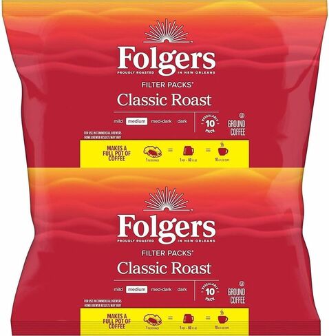 Folgers Classic Roast Coffee Filter Packs, 0.9 Oz, Box Of 160 Packs in Saudi Arabia