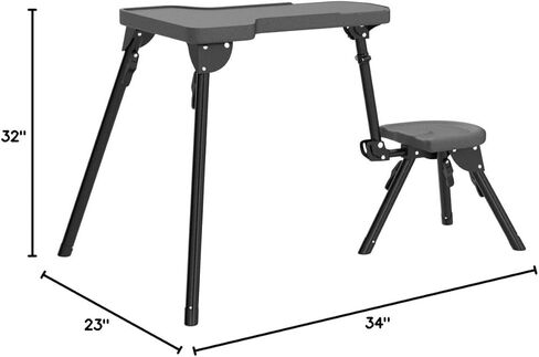 Caldwell Stable Table BR Shooting Bench with 360° Rotation, Leveling Legs, All-Weather Seat for Shooting, Target Practice, Shooting Sports in Kuwait