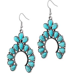 MINACHI Created Turquoise Earrings for Women, Ethnic Bohemian Waterdrop Created Turquoise Bead Dangle Drop Earrings, Vintage Boho Hippie Jewelry Gift in Kuwait