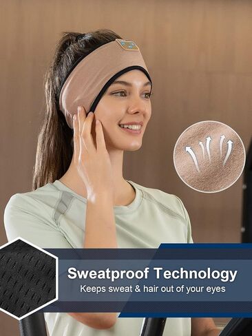 Bluetooth Sleep Headphones Headband, Non-Slip Soft Stretchy Wireless Bluetooth Earphones with 10-Hour Battery Speakers for Sleep Travel Sports Yoga Meditation Running and Housework in Saudi Arabia