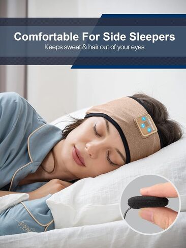 Bluetooth Sleep Headphones Headband, Non-Slip Soft Stretchy Wireless Bluetooth Earphones with 10-Hour Battery Speakers for Sleep Travel Sports Yoga Meditation Running and Housework in Saudi Arabia