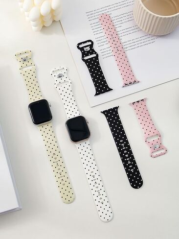 Watbro Bowknot Watch Band متوافق مع Apple Watch 38mm 40mm 41mm 42mm 44mm 45mm 49mm نساء الرجال ، Silicone Silicone Cute Sport Strap Design for Apple Watch Ultra Iwatch Series 10 9 8 7 6 5 4 3 2 SE Band in Kuwait