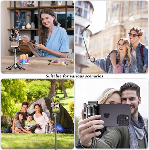 ترايبود Mini Selfie Stick ، ​​ترايبود للهاتف القابل للتمديد مع حجم الجيب البعيد القابل للفصل ، قبضة الهاتف 4-in-1 Mini ، مصراع لاسلكي 10 أمتار ، فوتوغرافي مدونة Livestreaming （أبيض） in Kuwait