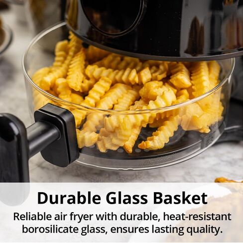 Aria 30 Qt Air Fryer Oven ، مقلاة هواء من الفولاذ المقاوم للصدأ مع سلة ، رفوف شواية ، صينية الفتات والمنحنى ، فرن الحمل الحراري الكبير النظيف ، شاشة تعمل باللمس XL والطبخ المسبق ، الأسود in Kuwait