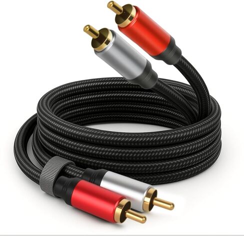 3.5mm to RCA Cable, 24K Gold-Plated RCA Male to Aux Audio Adapter 33ft/10M, Nylon Braided Audio and Video Cable Extension for Smartphones, HDTV, Tablet, Home Theater, Speaker, MP3 in Saudi Arabia