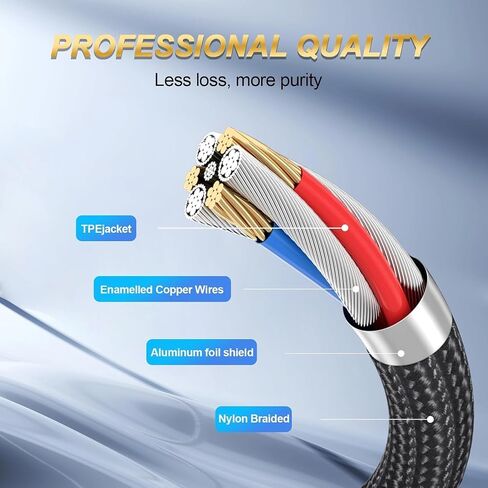 3.5mm to RCA Cable, 24K Gold-Plated RCA Male to Aux Audio Adapter 33ft/10M, Nylon Braided Audio and Video Cable Extension for Smartphones, HDTV, Tablet, Home Theater, Speaker, MP3 in Saudi Arabia