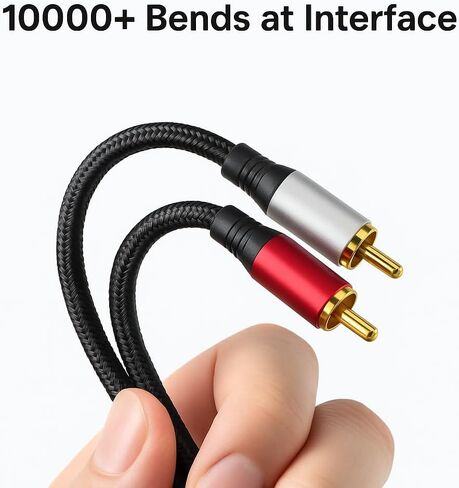 3.5mm to RCA Cable, 24K Gold-Plated RCA Male to Aux Audio Adapter 33ft/10M, Nylon Braided Audio and Video Cable Extension for Smartphones, HDTV, Tablet, Home Theater, Speaker, MP3 in Saudi Arabia