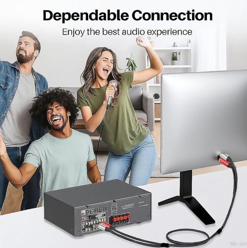 3.5mm to RCA Cable, 24K Gold-Plated RCA Male to Aux Audio Adapter 33ft/10M, Nylon Braided Audio and Video Cable Extension for Smartphones, HDTV, Tablet, Home Theater, Speaker, MP3 in Saudi Arabia