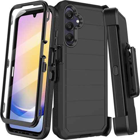 for Samsung Galaxy A13 5G Case with 2X Screen Protector+ 2X Camera Lens Protector,Heavy Duty Shockproof Drop Protection Military Grade Tough Durable Cover for Galaxy A13 (Black) in Saudi Arabia