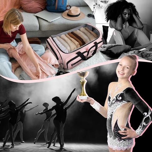 Fanwoli 23" Dance Bag with Garment Rack and Privacy Cover | Ultra-Light Collection | More Lightweight & Wear-Resistant | Ideal Competition Duffle Bag for Dancers Livestreamer Athletes in Kuwait