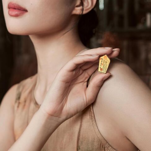 24K Solid Gold Guanyin Buddha, 999 Real Gold Jewelry Gifts, Fortune Blessing Charm Ingot Pendant Gift for Women Men A2015902 in Saudi Arabia