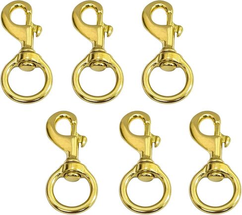 qcaa النحاس الصلب الثقيلة الزناد سارية العلم كليب قطب السنانير المفاجئة، للحرف الجلدية، يؤدي الكلب والمحافظ، 1 "، النحاس بالاهتزاز، صنع في تايوان، 2 حزمة in Kuwait