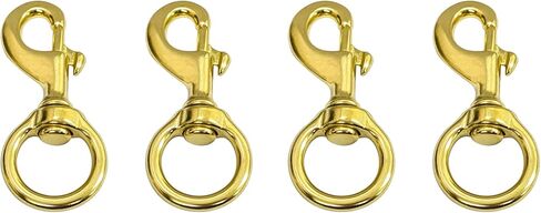 qcaa النحاس الصلب الثقيلة الزناد سارية العلم كليب قطب السنانير المفاجئة، للحرف الجلدية، يؤدي الكلب والمحافظ، 1 "، النحاس بالاهتزاز، صنع في تايوان، 2 حزمة in Kuwait