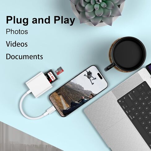 SD Car Reader for iPhone 16e/16 Pro Max/16 Pro/16 Plus/16/15 Pro Max/15 Pro/15 Plus/15, USB C Memory Card Reader Digital Camera Adapter with SD/Micro SD/USB-A 3 Slot for Samsung S25 S24 S23 S22 S21 in Saudi Arabia