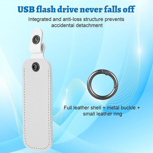 Leather USB Flash Drive Case - Thumb Flash Drive Holder USB Storage, Secure Travel Holder Portable Small Storage Carrying Case with Keychain (1Pcs, Black) in Saudi Arabia