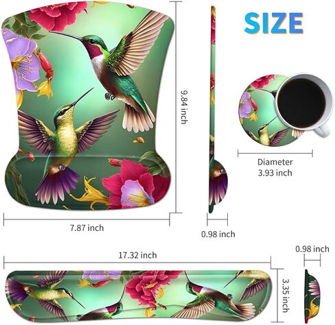 Ergonomic Mouse Pad with Wrist Support Gel Mouse Pads and Upgrade Keyboard Wrist Rest Pad Set, Coasters Non-Slip PU Base Mouse Mat for Office Gaming Computer Laptop Home, Red Dragon Books in Kuwait