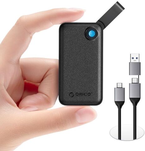 ORICO 512GB Portable SSD, Up to 2000MB/s, USB 3.2 Gen 2x2, Ultra-Mini, Compact with 2 in 1 USB C Cable, External Solid State Drives, Reliable Storage for USB C Smartphone, Tablet, PC - B20 in Saudi Arabia