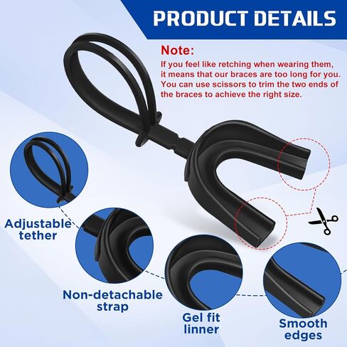 Dunzy 60 Pcs Black Strapped Mouth Guard Sports Mouthguard with Strap Soft Mouth Protector for Youth Adult Boxing Basketball Hockey Rugby Lacrosse Wrestling Taekwondo Jujitsu in Kuwait
