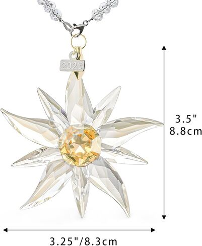 2024 Crystal Snowflake Star Ornament Glass Christmas Tree Ornaments for Winter New Year Christmas Pendant Crystal Sun Catcher Hanging Decor (Colorful) in Kuwait