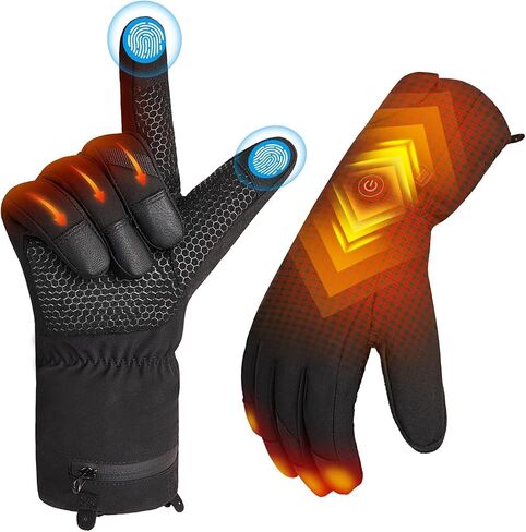 Heated Gloves for Men Women, Rechargeable Heated Work Gloves, Easy Hand Warming Touch Screen Glove for Skiing Hiking in Saudi Arabia