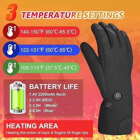 Heated Gloves for Men Women, Rechargeable Heated Work Gloves, Easy Hand Warming Touch Screen Glove for Skiing Hiking in Saudi Arabia