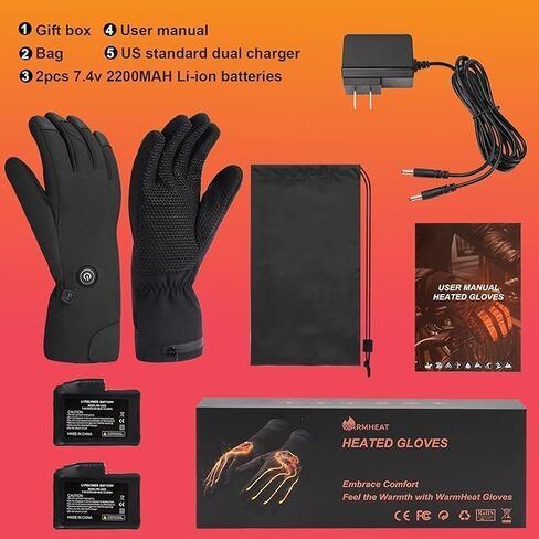 Heated Gloves for Men Women, Rechargeable Heated Work Gloves, Easy Hand Warming Touch Screen Glove for Skiing Hiking in Saudi Arabia