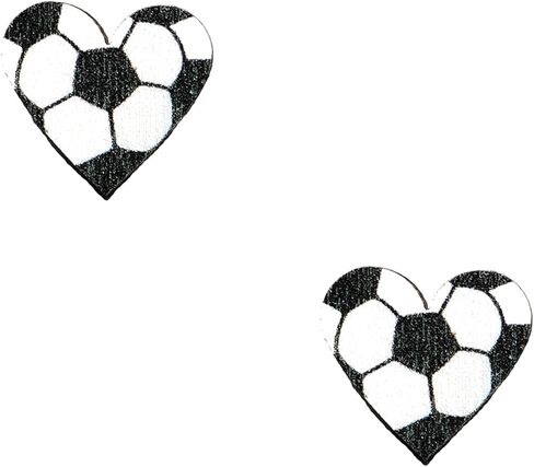 2 أزواج من الأقراط على شكل قلب للكرة اللينة، أقراط خشبية للكرة اللينة للنساء، أقراط رياضية لكرة السلة لكرة القدم للنساء، أقراط إبداعية للنساء والرجال هدايا لمحبي اللاعبين in Kuwait