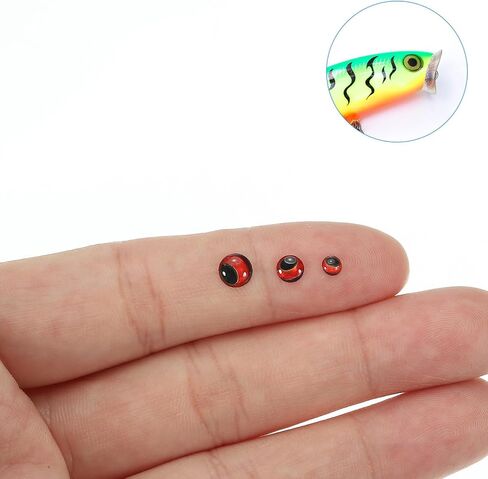 PATIKIL Fishing Lure 3D Eyes 4mm, 300Pcs Waterproof Artificial Fish Eye Fly Tying Lures Crafts Tackle Accessory for Fishing Baits DIY, 3 Colors in Kuwait