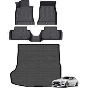 سجادات أرضية ANBINGO لسيارة Mazda 3 2025-2019 TPE لجميع الأحوال الجوية Mazda 3 مقاومة للماء ومضادة للانزلاق للصف الأول والثاني Mazda 3، بطانة أرضية Mazda 3، ملحقات Mazda 3 - أسود in Kuwait