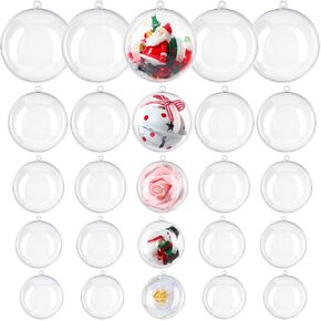 Jenaai 100 Clear Christmas Ornament Clear Plastic Ornaments Decorative Hanging Spheres Christmas Clear Plastic Fillable Ornaments Ball for Home Xmas Party Holiday Valentines Day Wedding Decor, 5 Sizes in Saudi Arabia