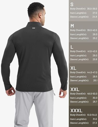 MIER Mens Quarter Zip Pullover Dry Fit Lightweight 1/4 Zip Long Sleeve Shirts for Athletic Running Golf Hiking, UPF 50+ in Kuwait