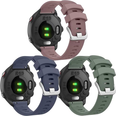 Meliya for Garmin Forerunner 245/645 / 165/158 / 55 Watch Band Women Men, 20mm Soft Silicone Replacement Strap for Garmin Forerunner 245/645 Music SmartWatch in Kuwait