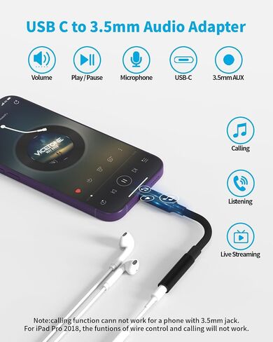 MFi Certified 3 Pack Lightning to 3.5 mm Headphone Jack Adapter iPhone Headphone Adapter Lightning Aux Audio Jack Dongle Earphones Converter for iPhone 14 13 12 11 Pro Max Plus Mini XR XS 8 iPad iPod in Saudi Arabia