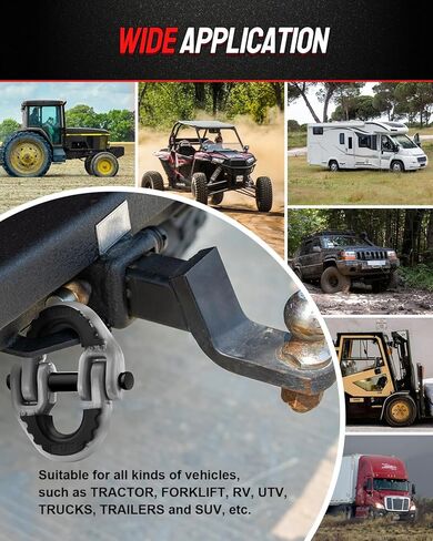 DAYDOOR 1/2" Safety Chain Connector Link, G80 Tow Hitch Hammerlock Coupling Link with 12000 lbs Capacity, Tow Chain Connector with Rubber Isolators for Trucks, Trailers, SUVs(2-Pack) (Black) in Kuwait